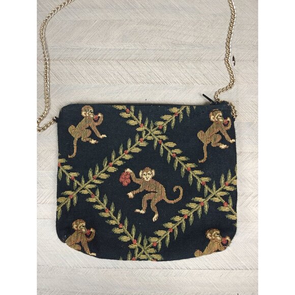 Vtg Doodle Bag Monkey Tapestry Crossbody Shoulder Purse Chain Strap Stuart FL - Picture 7 of 10